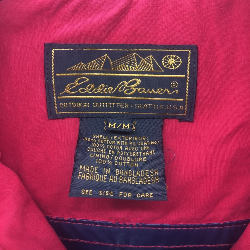 Eddie Bauer Vintage Women's Medium Wind/ Rain Jacket Canvas Coat Zip Button Hood - Picture 2 of 16